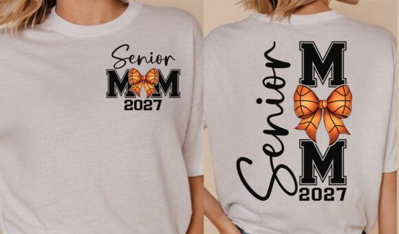 Senior Basket Ball Mom 2027 Graphic tee