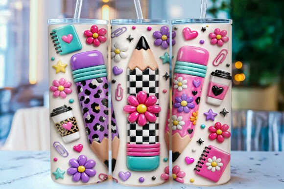 3D Inflated Pencil Tumbler