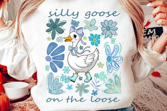 Blue Floral Collage Sweatshirt