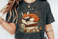 Sleeping Fox Book Stack Graphic Tee design