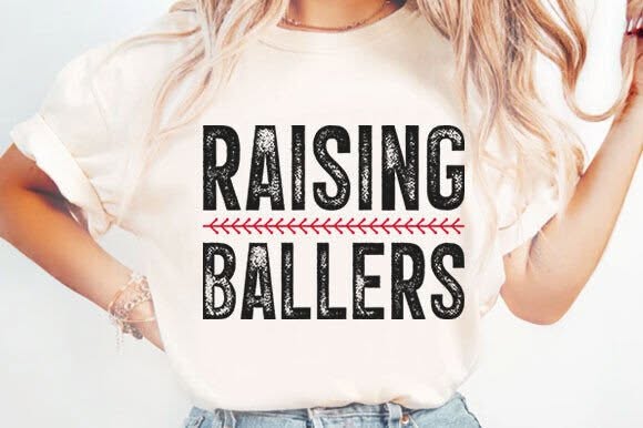 Raising Ballers Baseball Graphic Tee design