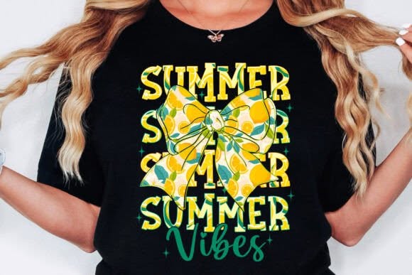 Summer Vibes Lemon Graphic Tee design