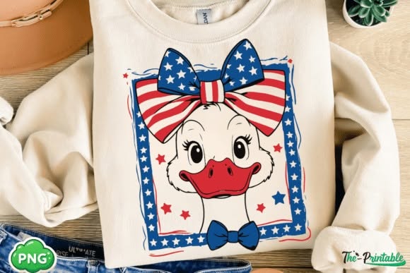 Patriotic Cow Bow Sweatshirt
