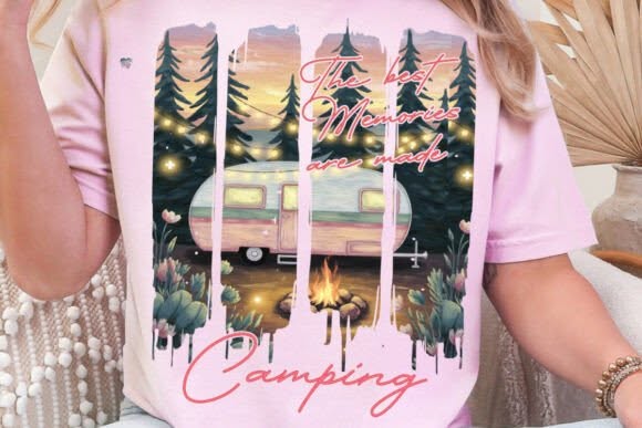 Happy Camper Camping Graphic Tee design