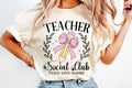 Teacher Social Club Bow Graphic Tee design