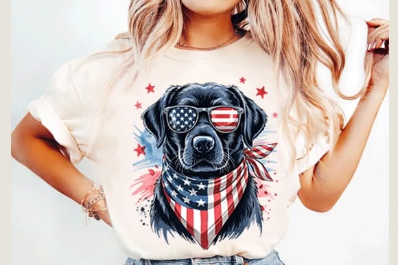 Patriotic Labrador Graphic Tee design