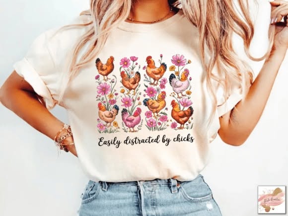 Easily Distracted by Chicks Graphic Tee design