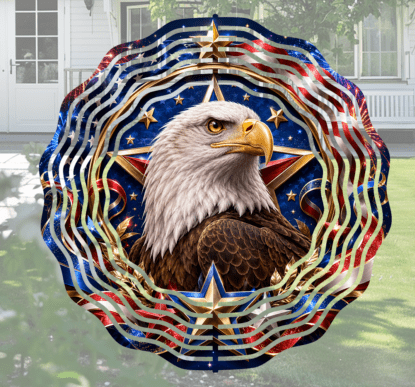 Patriotic Bald Eagle Wind Spinner