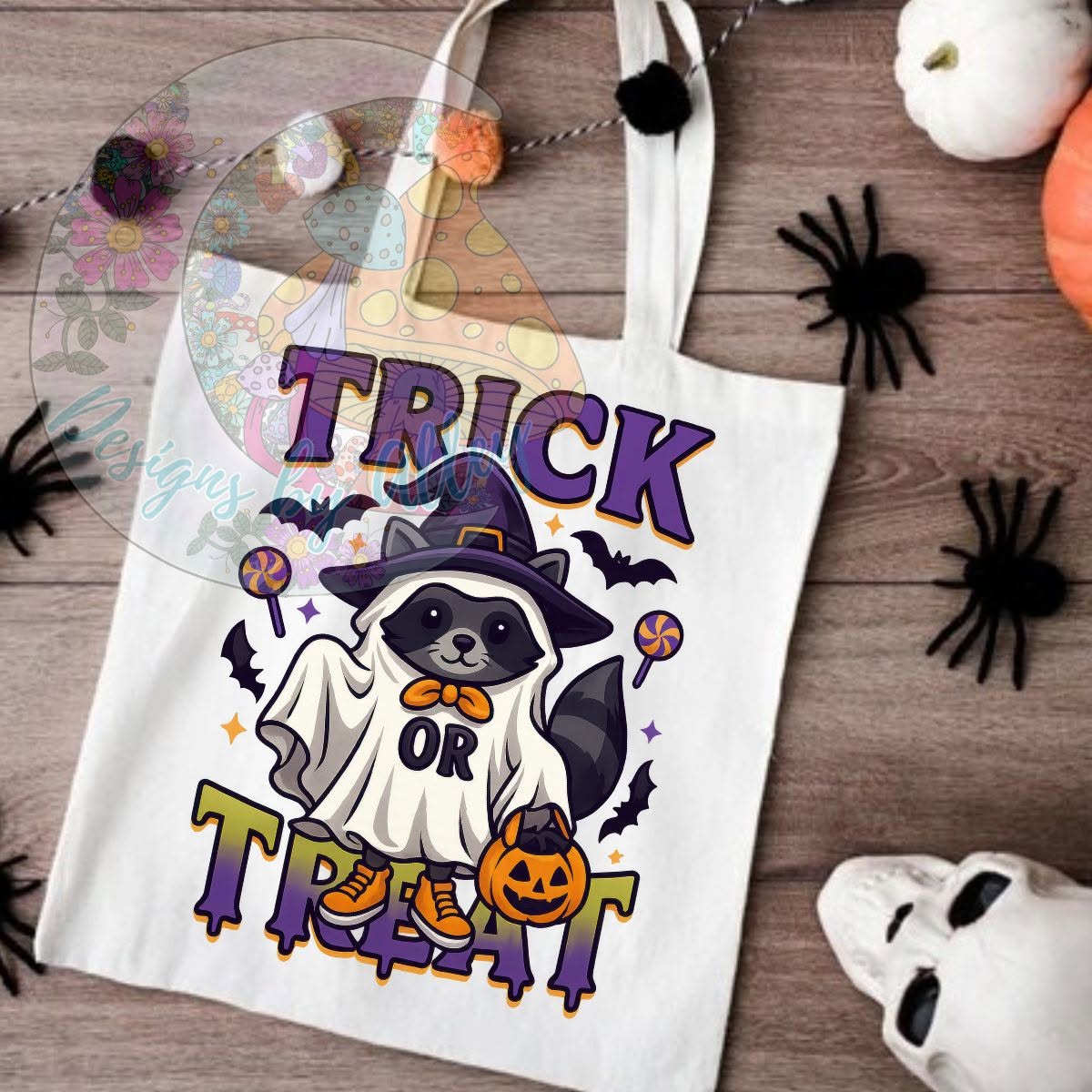 Trick or Treat Raccoon Halloween Bag
