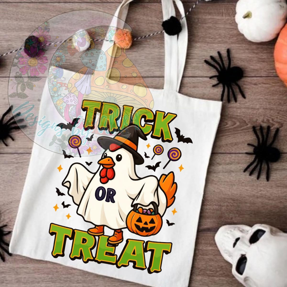 Spooky Ghost Chicken Trick or Treat Bag