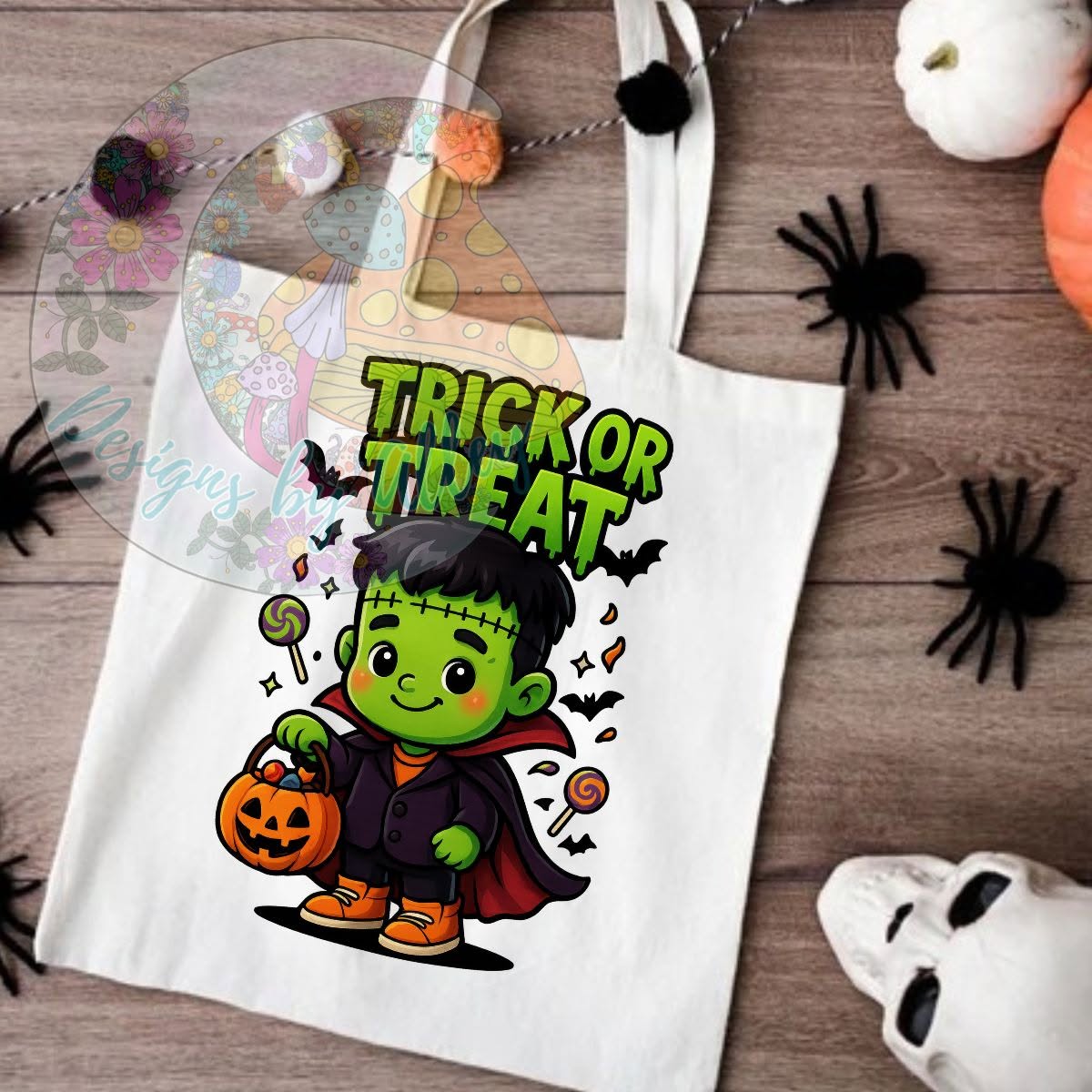Cute Frankenstein Trick or Treat Bag