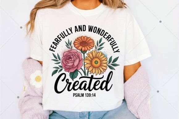 Fearfully and Wonderfully Created Graphic Tee design