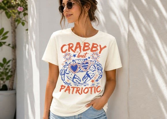 Crabby but Patriotic Graphic Tee design