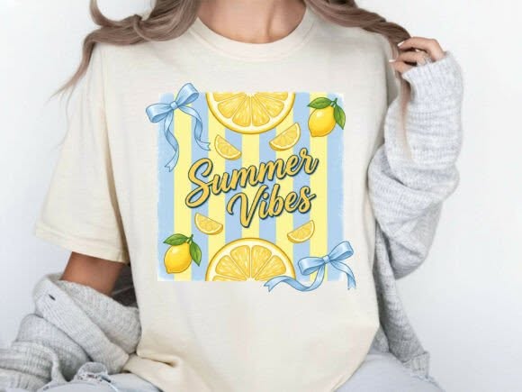 Summer Vibes Lemonade Graphic Tee design