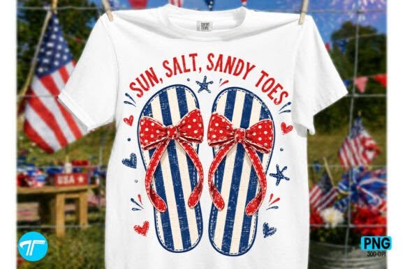 Sun Salt Sandy Toes Patriotic Graphic Tee design