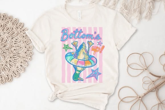 Bottoms Up Summer Graphic Tee design