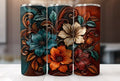 Vintage Jewel-Tone Floral Tumbler