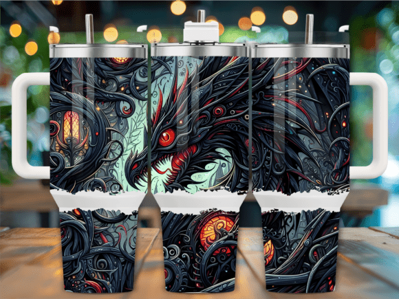 🖤 Dark Fantasy Dragon 40 oz Tumbler