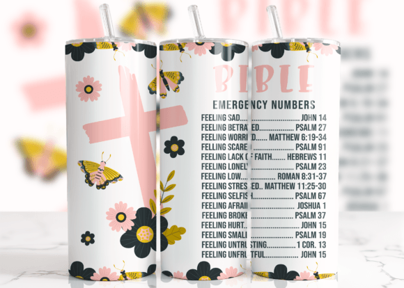 🌸 Bible Emergency Numbers Tumbler