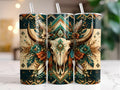 🤎 Boho Cow Skull Floral Tumbler