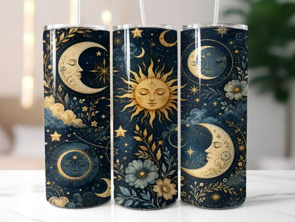 🌙 Celestial Sun & Moon 20oz Tumbler