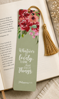 🌿 Whatever Is Lovely Floral Scripture Bookmark