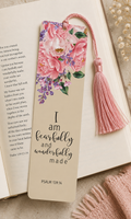 🌸 Fearfully & Wonderfully Made Floral Scripture Bookmark