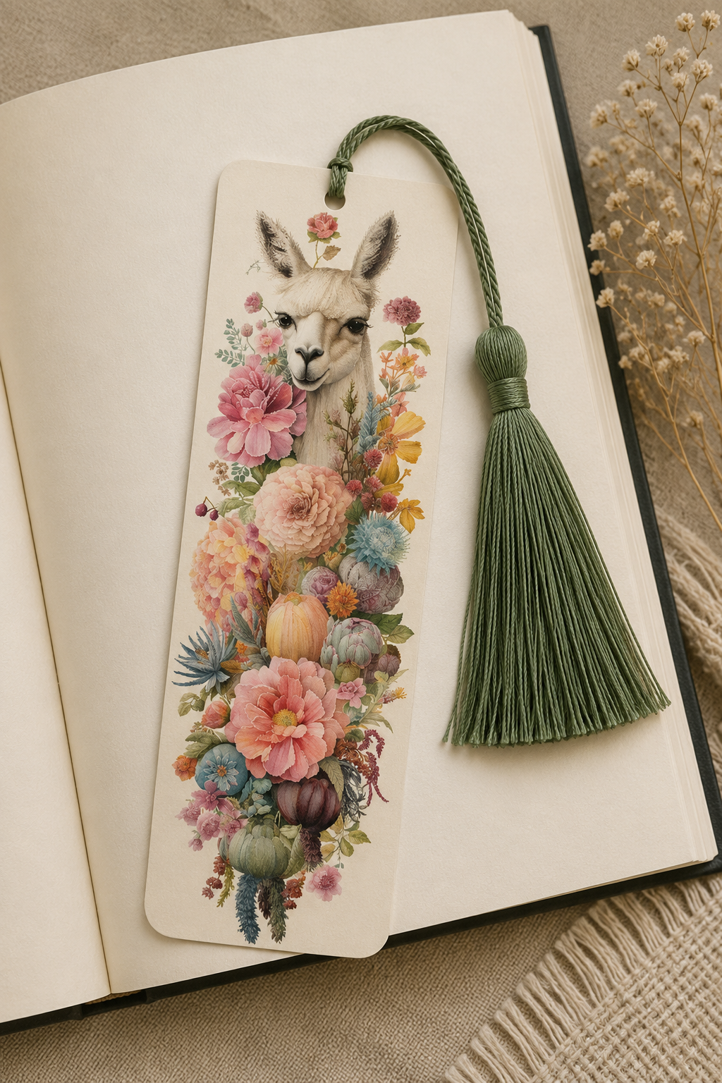 Floral Llama Bookmark
