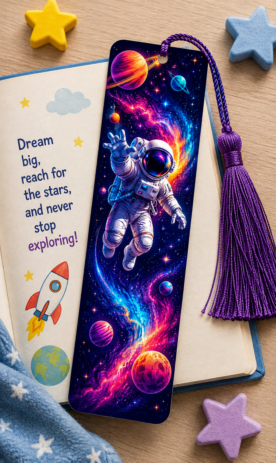 🚀 Cosmic Explorer Astronaut Bookmark