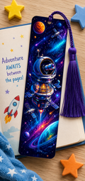 🚀 Cosmic Space Station Bookmark