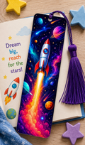 🚀 Blast Off! Space Rocket Bookmark