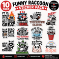 🦝 Funny Raccoon Sticker Pack – 10 Pack