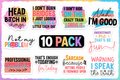 😂 Sassy & Sarcastic Sticker Pack – 10 Pack