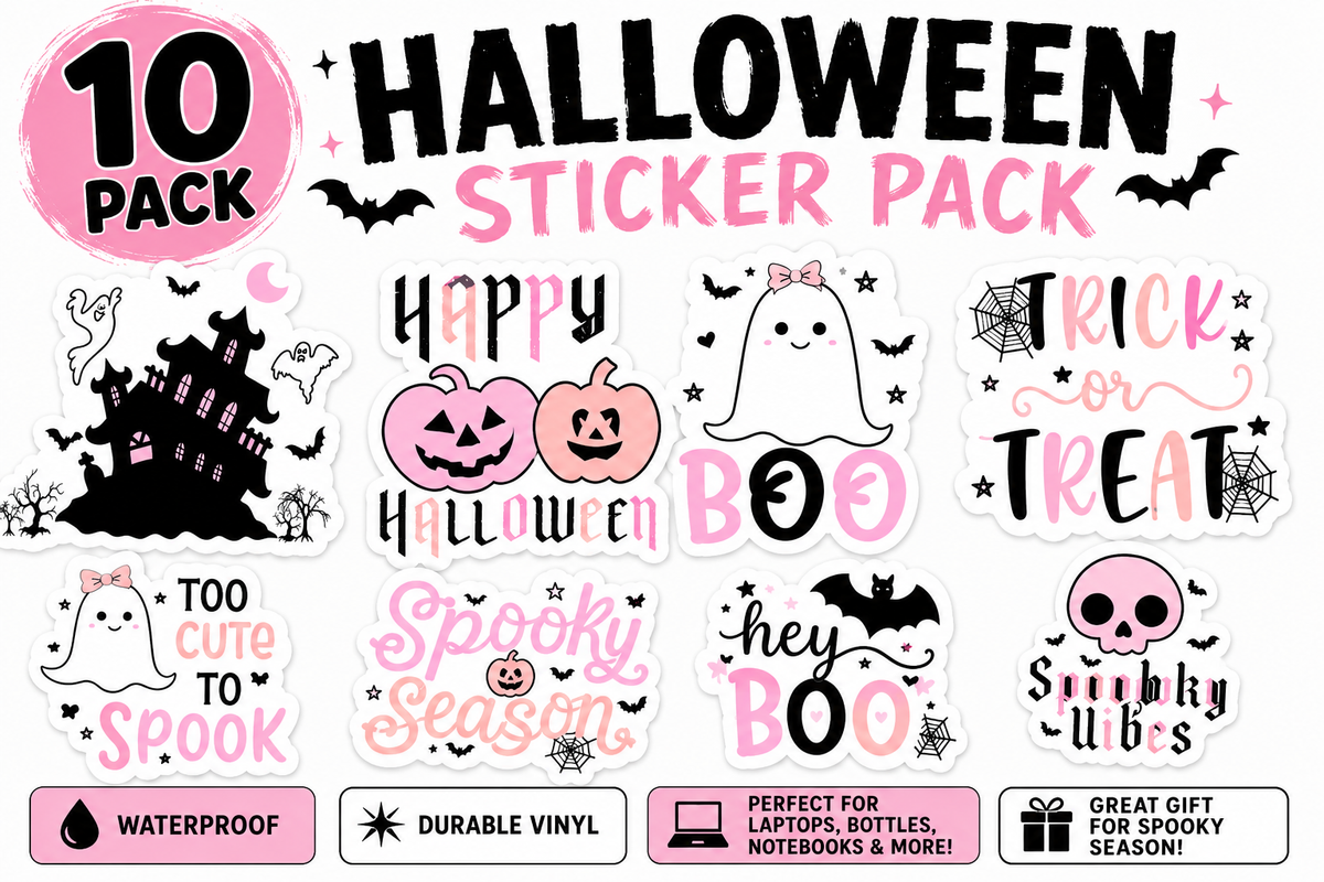 Pink & Spooky Halloween Sticker Pack