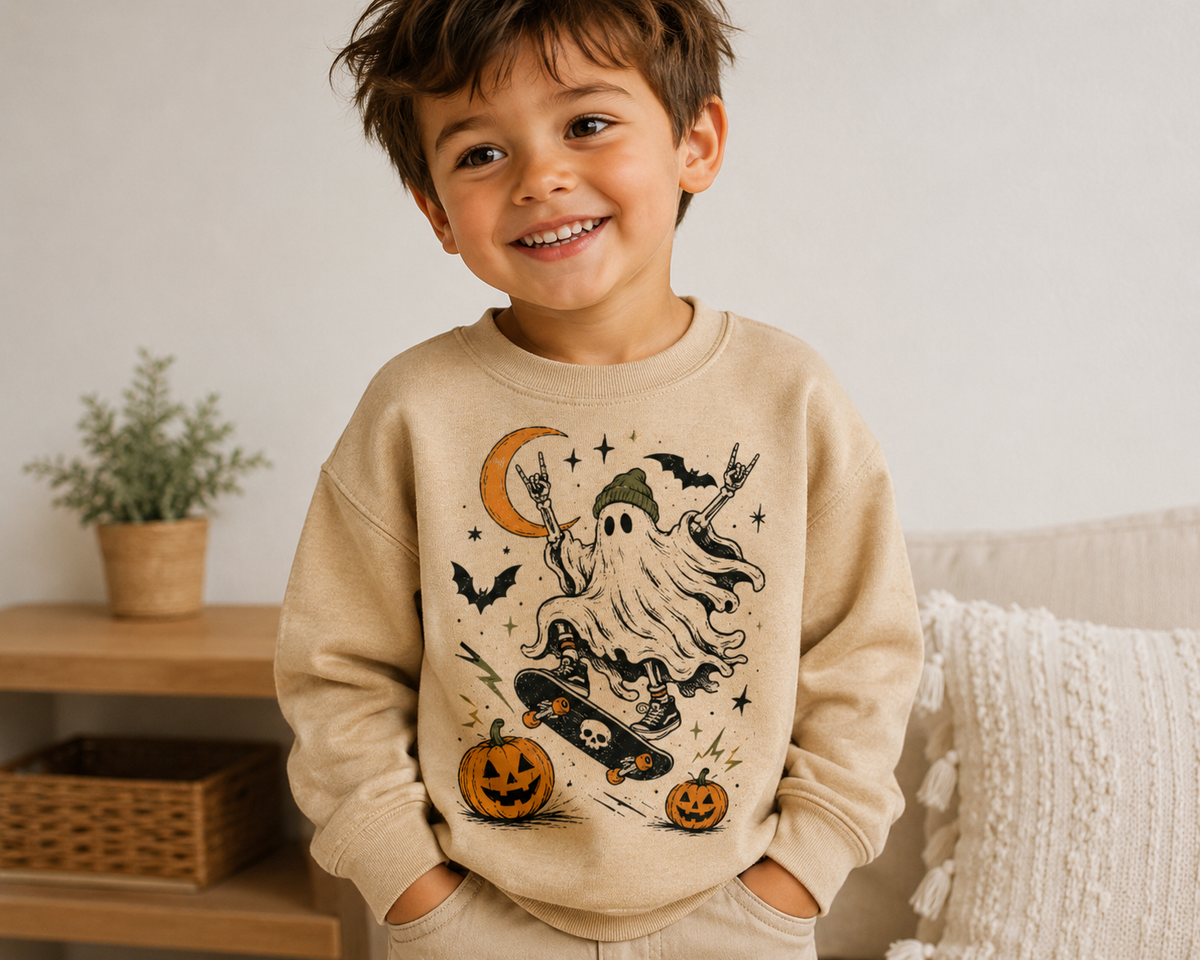 Skateboarding Ghost Halloween Sweatshirts