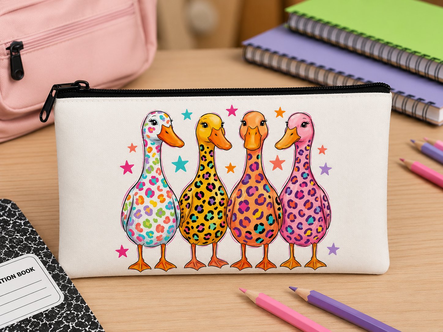 Colorful Goose Crew Pencil Pouch