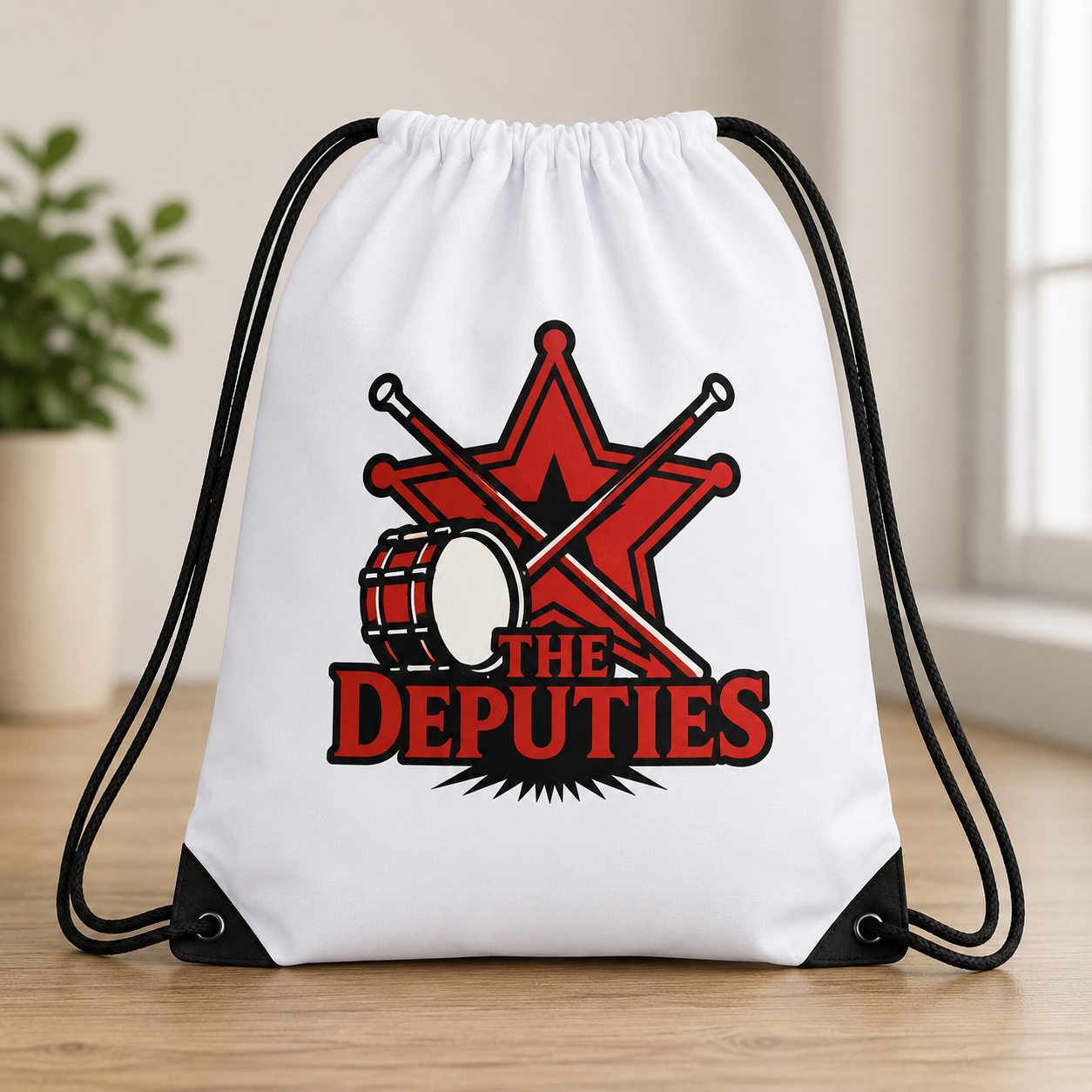 Deputies Baton & Drum Corpse Draw String Book Bag