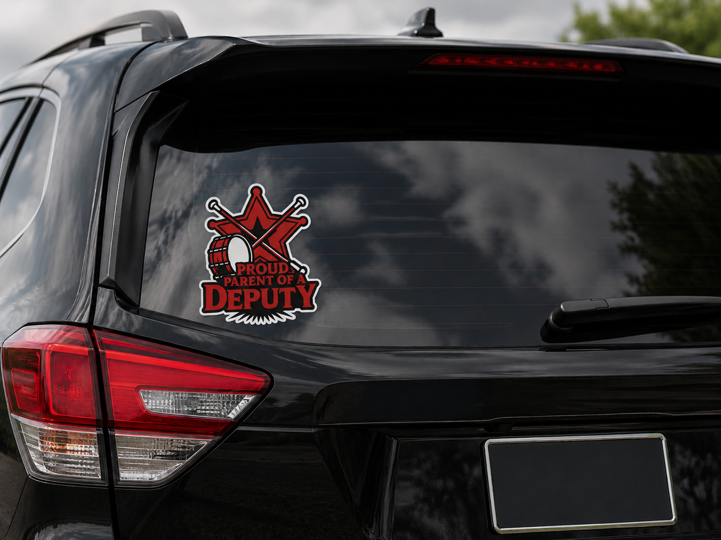 Deputies Baton & Drum Corpse 6" Proud Parent Car Decal