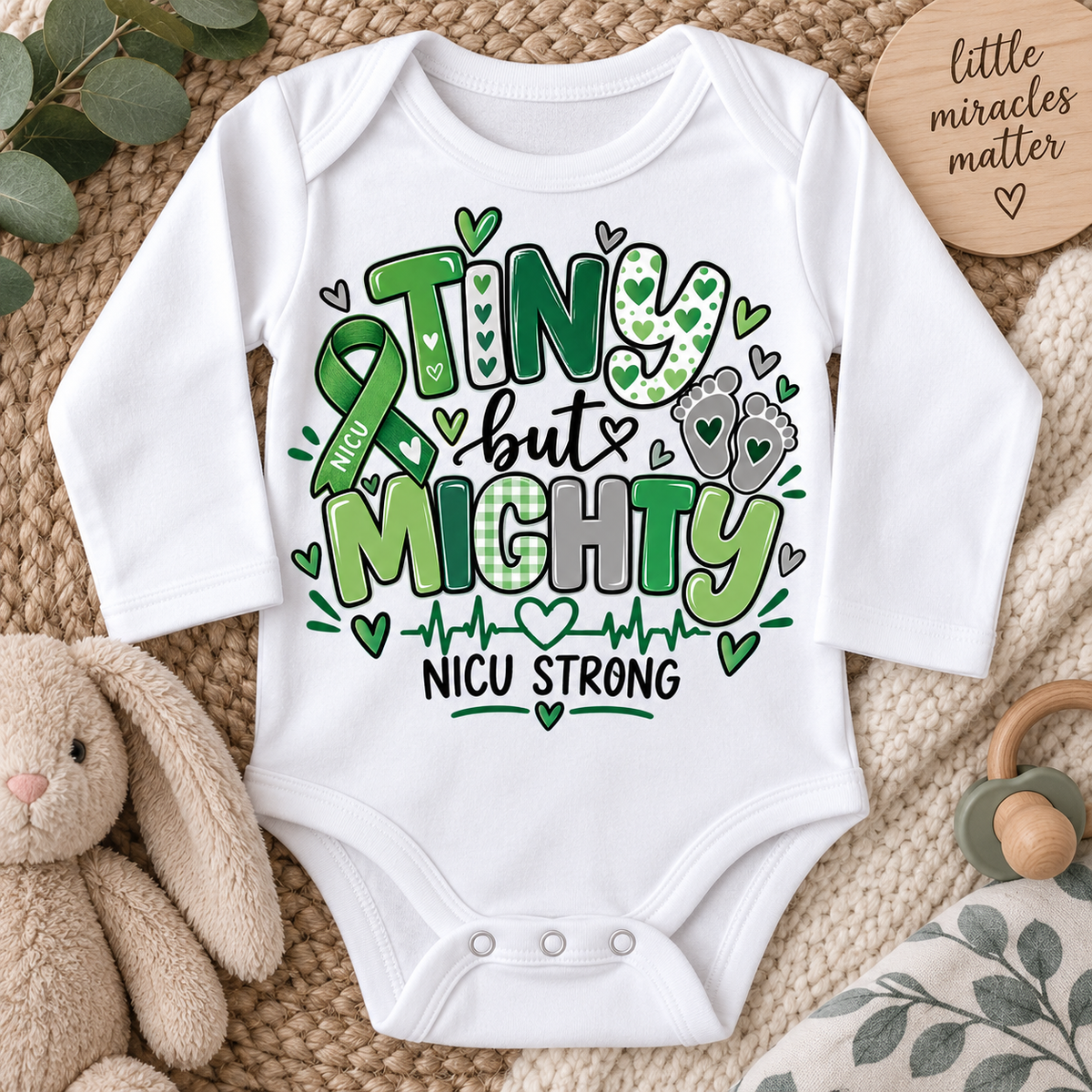Tiny But Mighty NICU Long Sleeve Onesie