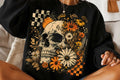 Checkered Skeleton Halloween Sweatshirt