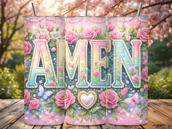 🌸 Amen Floral Tumbler