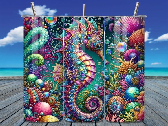 🌊 Colorful Seahorse 20 oz Tumbler