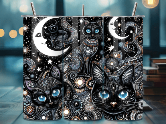 Love for Luna — Moonlit Black Cats 20 oz Tumbler