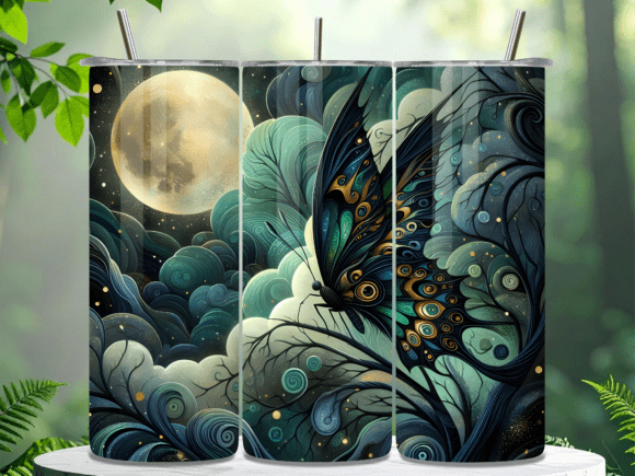 Love for Luna — Moonlit Teal Butterfly 20 oz Tumbler