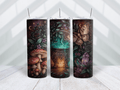 🌙 Dark Witchy Mushroom & Butterfly Tumbler