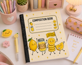 Yellow lemon-themed notebook with Easy Peasy Lemon Squeezy characters