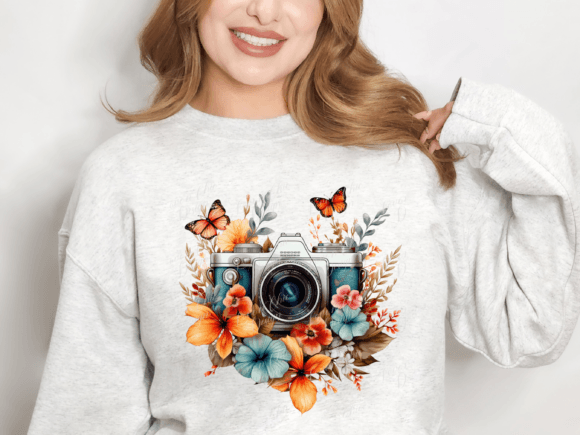 Floral Camera Sweatshirt