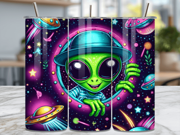 Neon Alien Tumbler