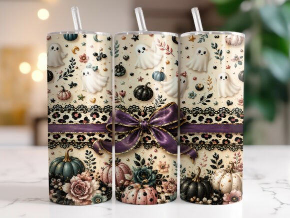🎃👻 Vintage Ghosts & Bows 20 oz Tumbler