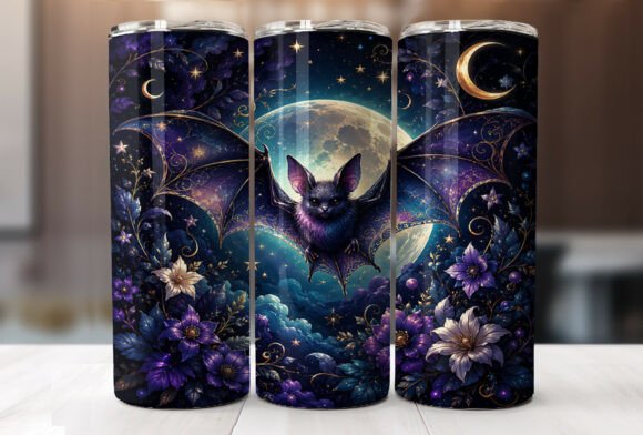🦇 Gothic Moonlit Bat 20oz Tumbler